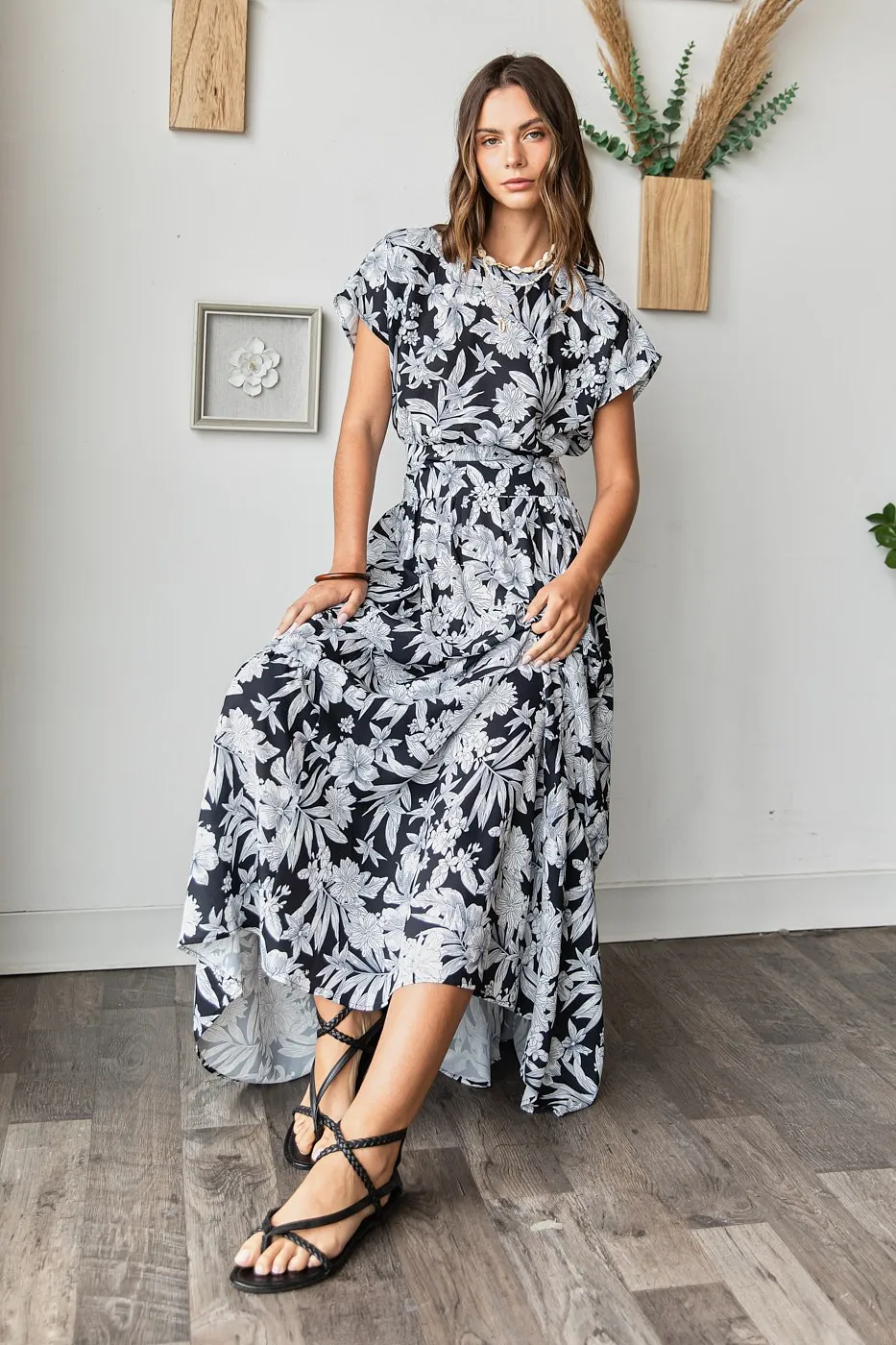 Tropical Print Top and Skirt Set, image 2