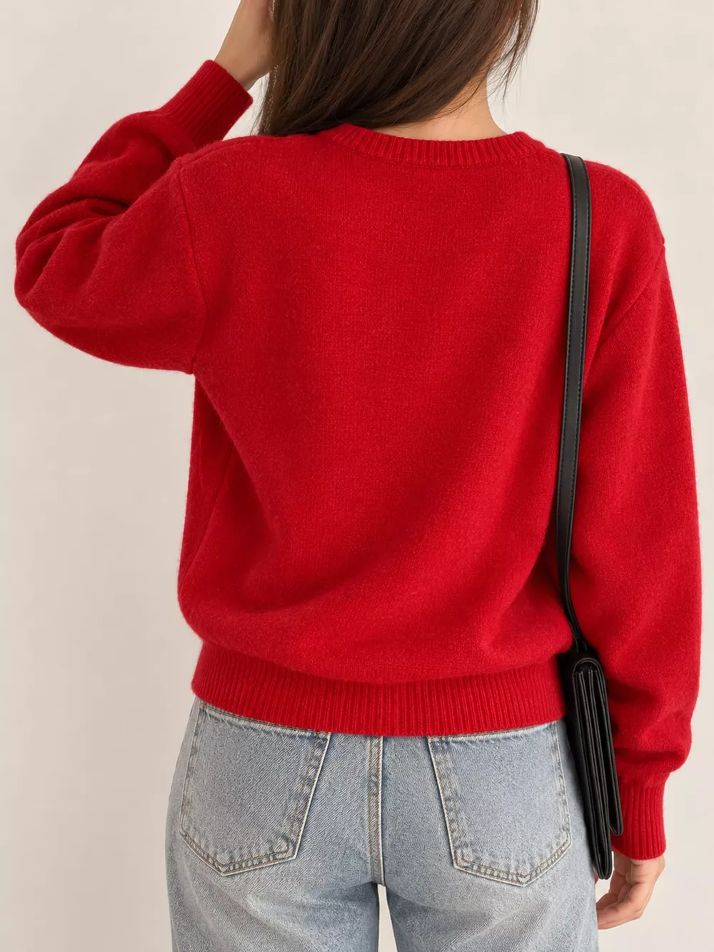 Crew Neck Button-Down Knit Cardigan, image 6