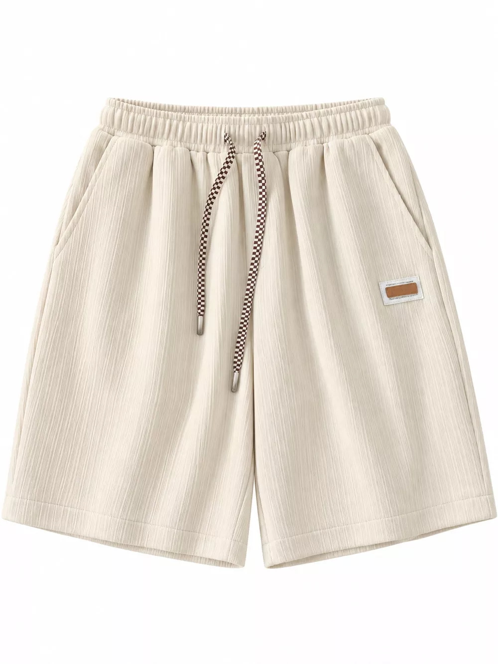 Plus Size Checkerboard Drawstring Casual Shorts, image 7