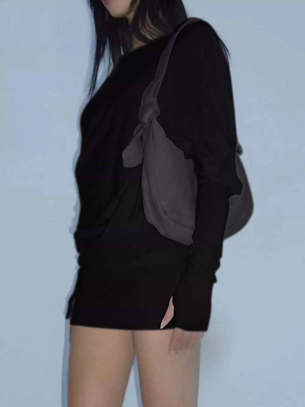 One Shoulder Knit Mini Dress, image 11