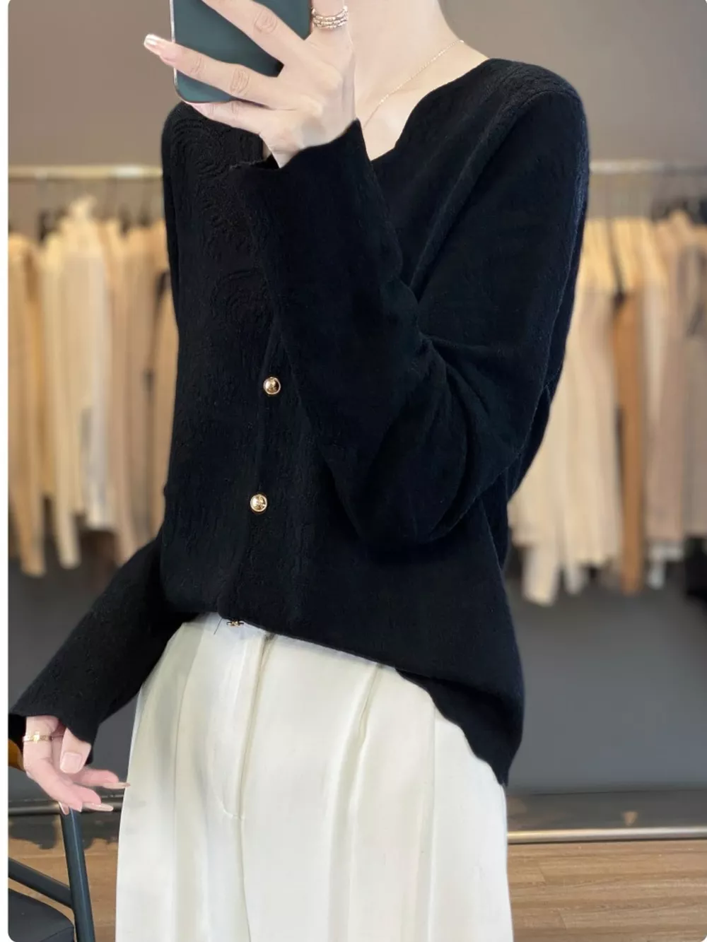 Lace V-Neck Cardigan, image 10