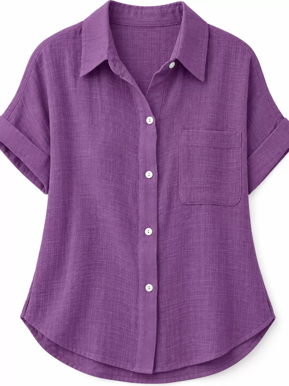 Full Size Button Up Short Sleeve Shirt Plus Size, image 55