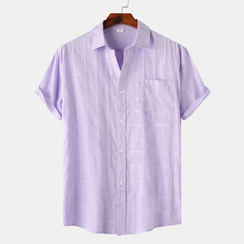 Men's Casual Short Sleeve Button Down Shirt, image 9