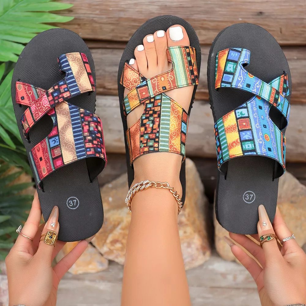 Toe Loop Flats Sandals, image 2