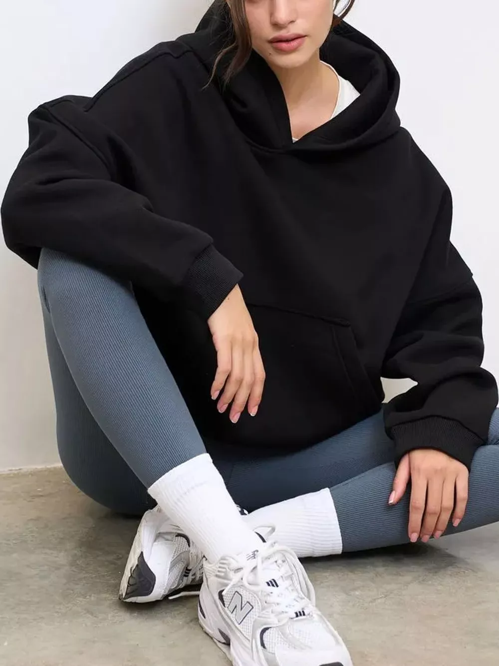 Kangaroo Pocket Dropped Shoulder Hoodie, image 39