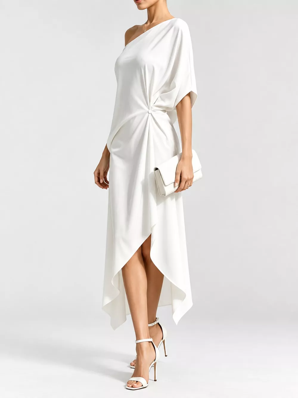 Full Size One-Shoulder Asymmetric Hem Midi Dress Plus Size, image 23