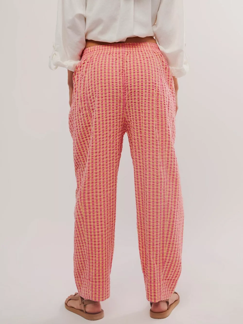 Gingham Relaxed Fit Pants, image 8
