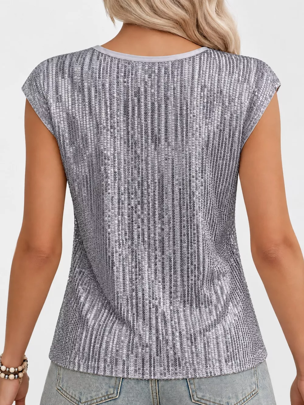 Sequin Round Neck Tank, image 9