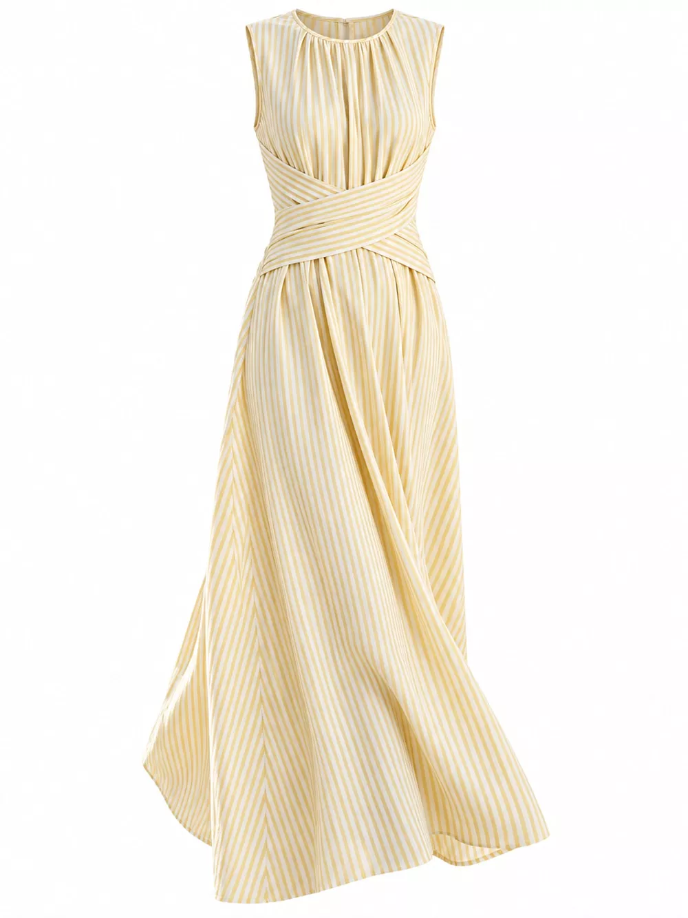 Full Size Sleeveless Striped Maxi Dress with Criss-Cross Waist Detail Plus Size, image 10