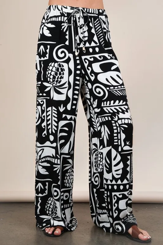 Printed Casual Wide Leg Resort Pants, image 4