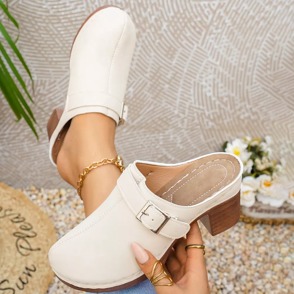 Round Toe Block Heels Sandals, image 11
