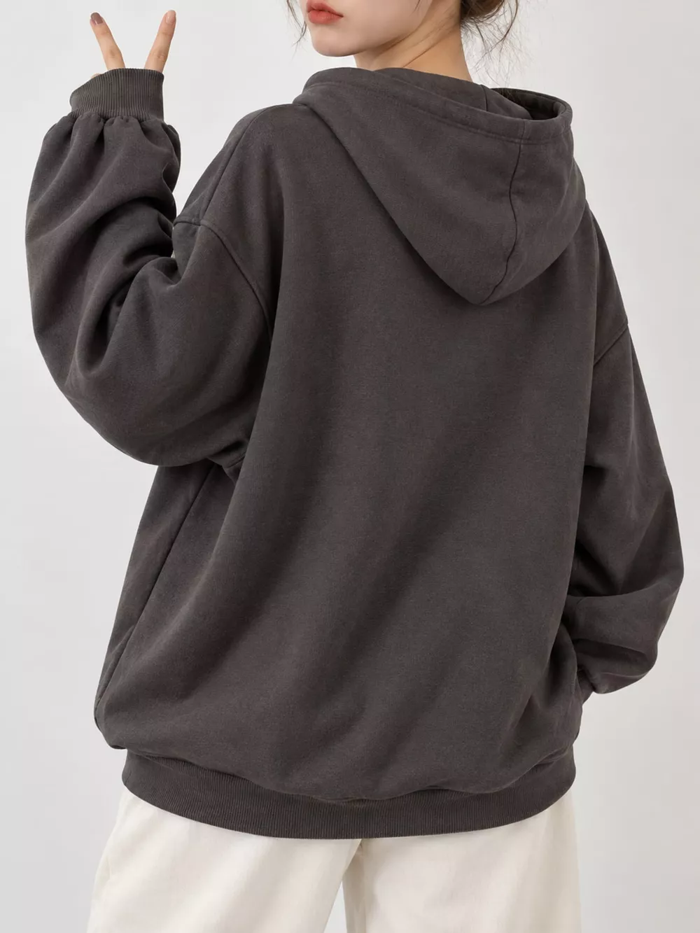 Letter Graphic Long Sleeve Hoodie, image 23