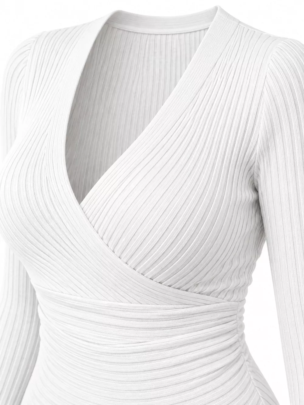 Full Size Ribbed Long Sleeve Slim Fit T-Shirt Plus Size, image 20