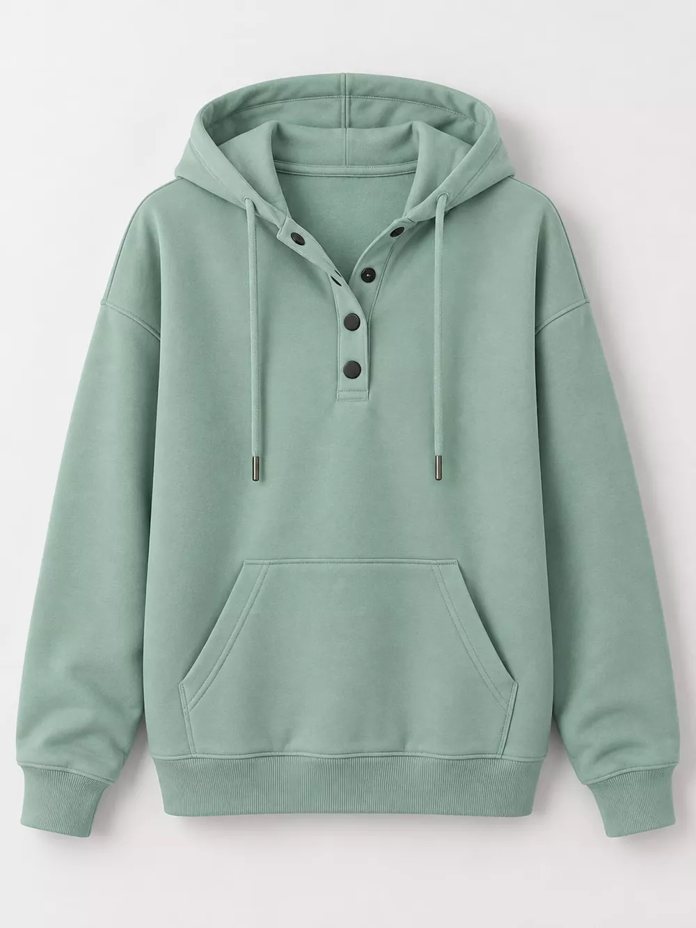 Full Size Kangaroo Pocket Dropped Shoulder Hoodie Plus Size, image 36