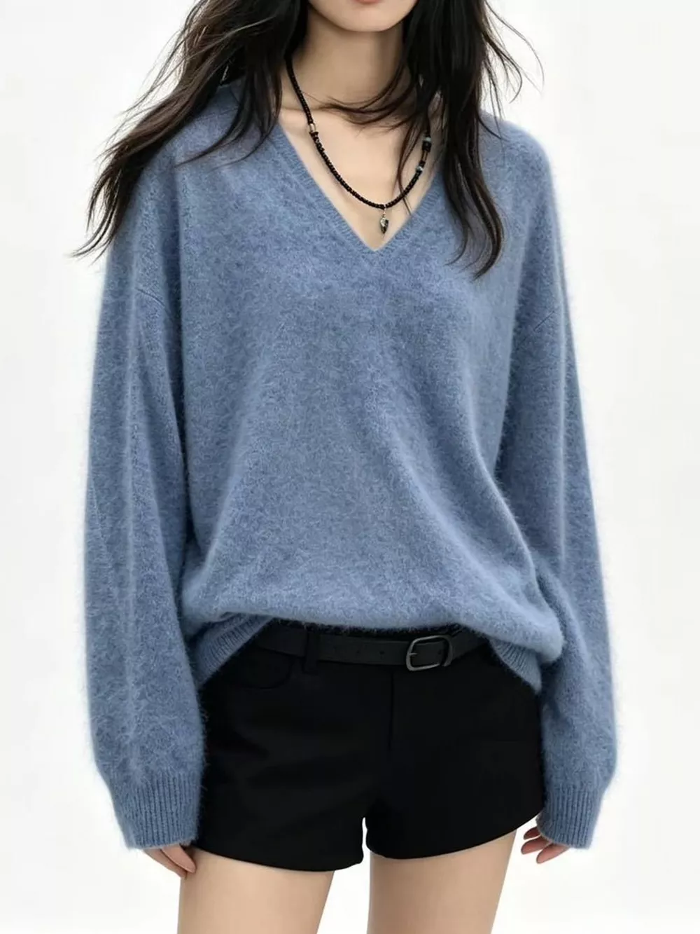 V-Neck Dropped Shoulder Sweater, image 27