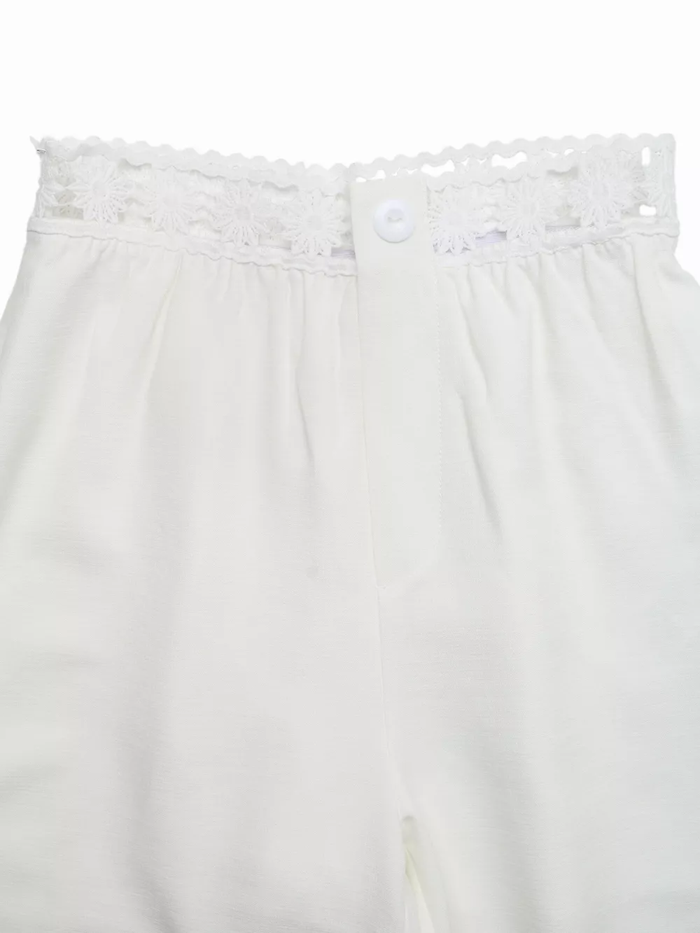 High Waist Wide Leg Pants with Crochet Trim, image 7