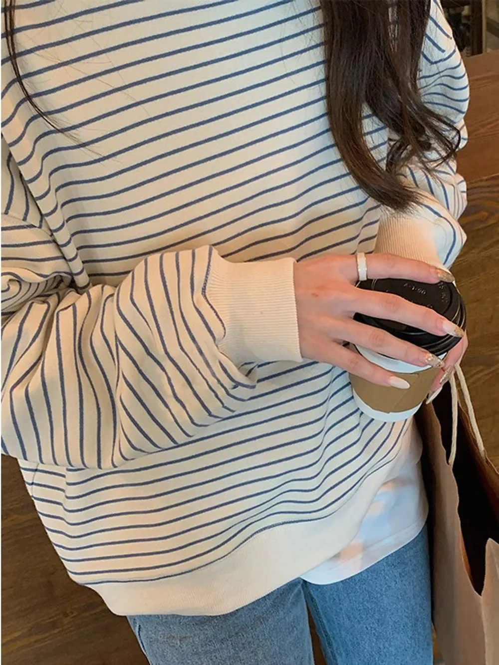 Striped Long-Sleeve Crewneck T-Shirt, image 5