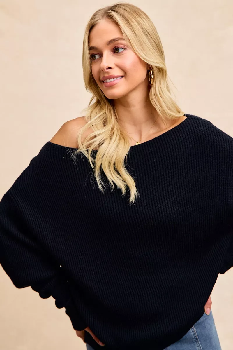 Waffle Knit Off Shoulder Top, image 3
