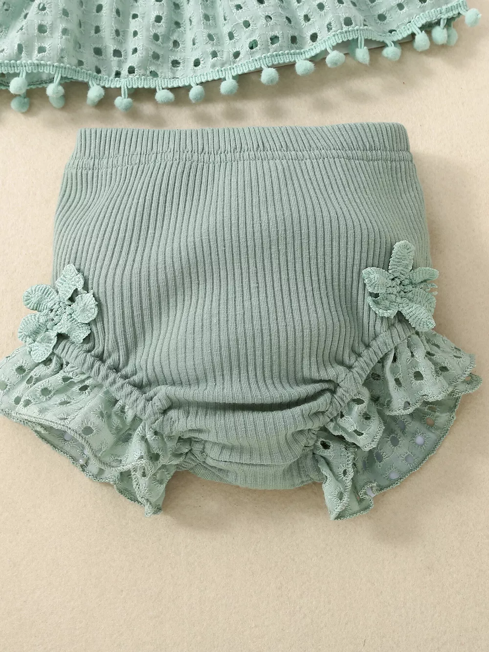 Children's Eyelet Smocked Tank Top and Ruffled Bloomers Set, image 4
