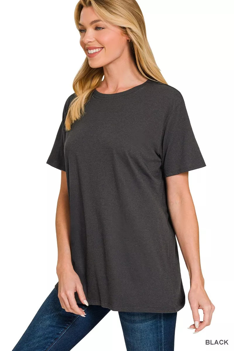 Cotton Boyfriend Round Neck Tee