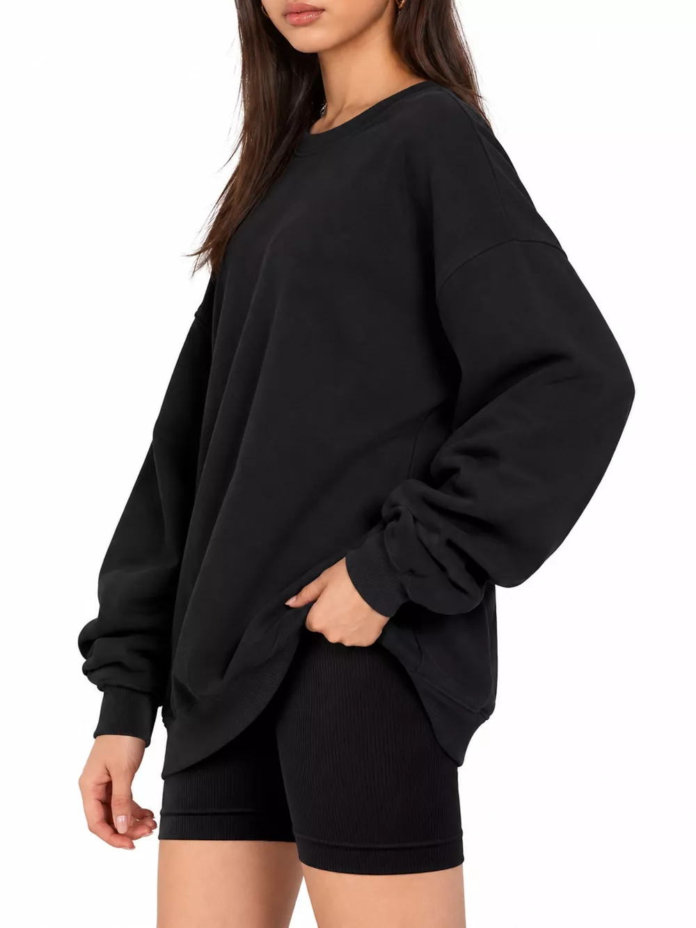 Full Size Crew Neck Dropped Shoulder Sweatshirt Plus Size, image 10