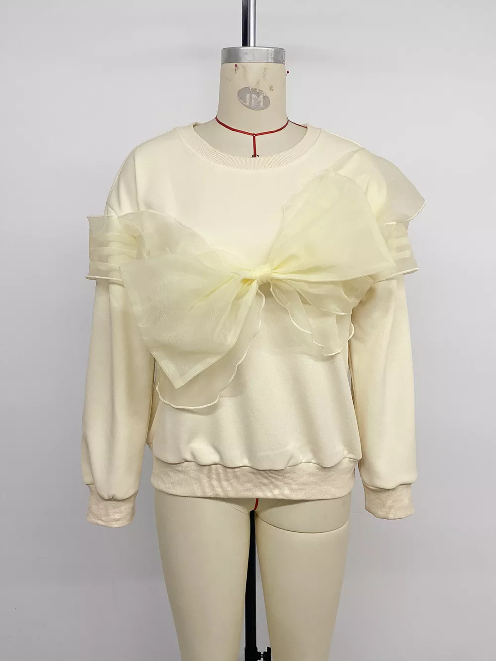 Bow Round Neck Long Sleeve Sweatshirt, image 12