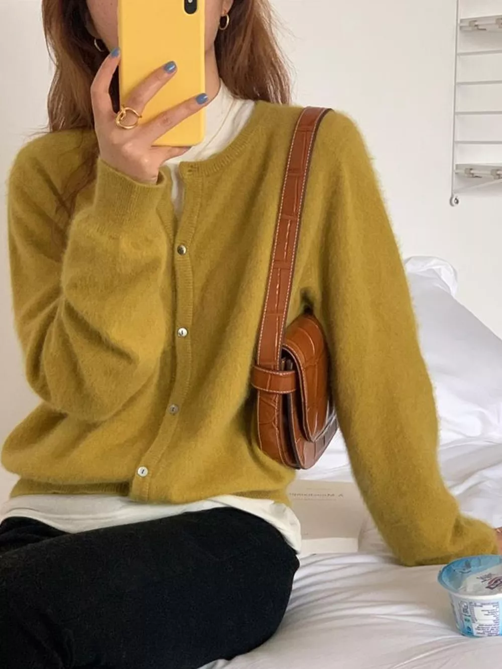 Crew Neck Button-Down Knit Cardigan, image 21