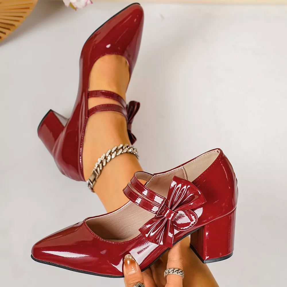 Point Toe Block Heels Pumps, image 7