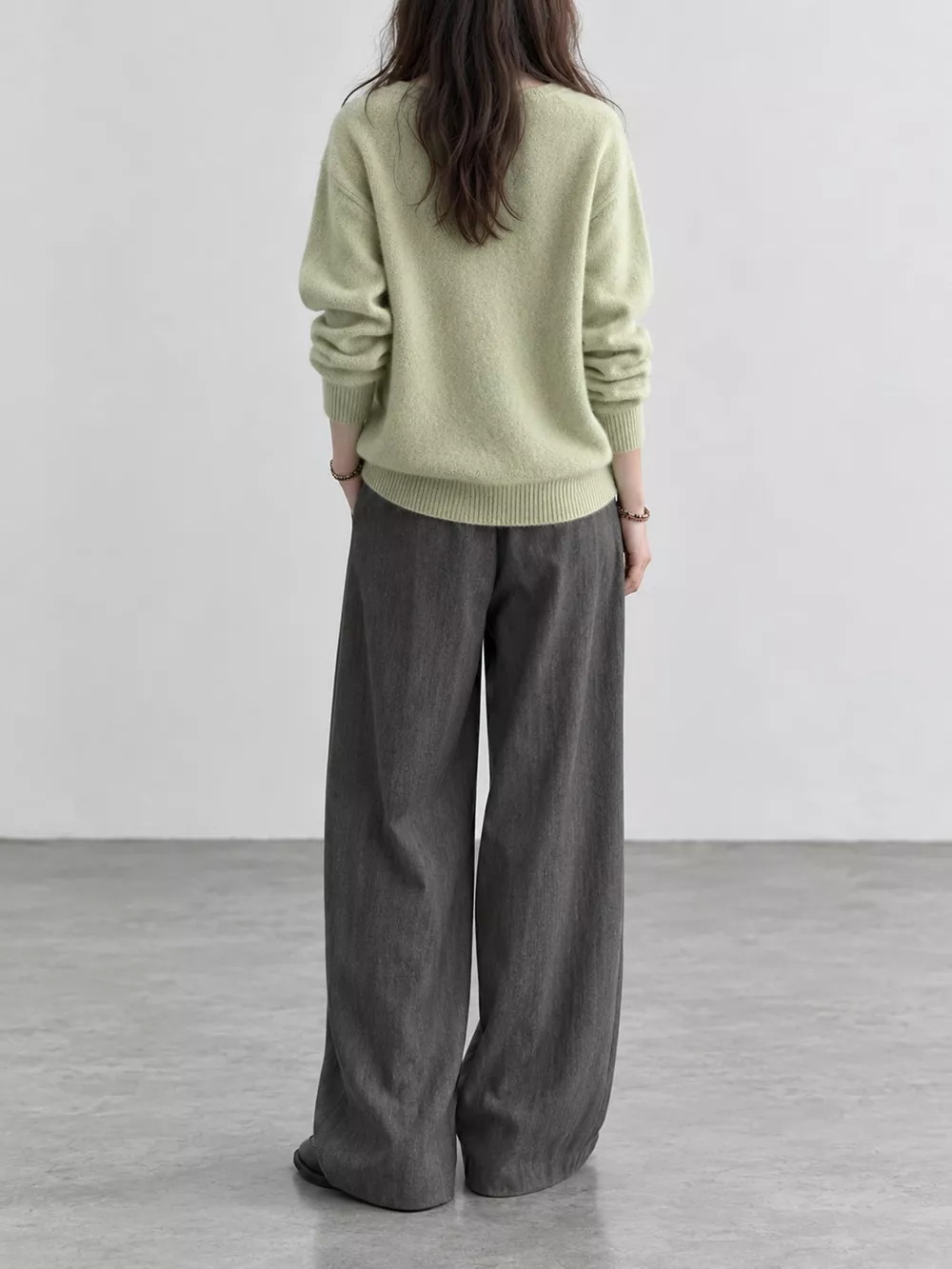 V-Neck Dropped Shoulder Sweater, image 3