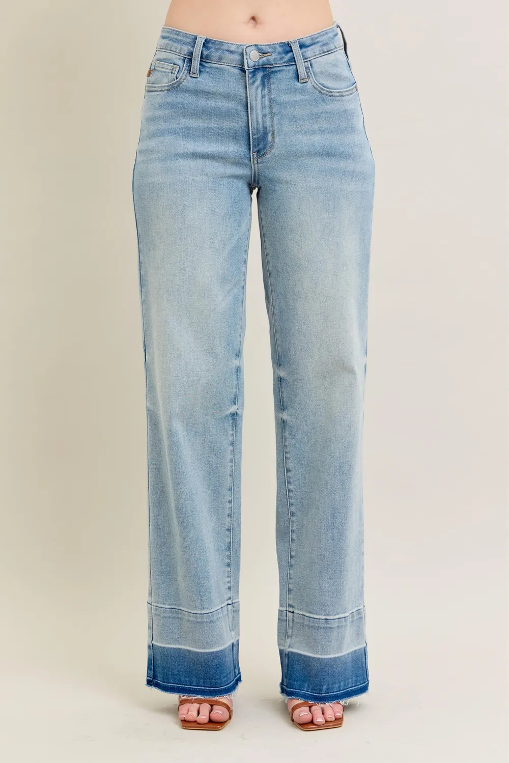 Full Size Mr Release Hem Wide Leg Jeans Plus Size