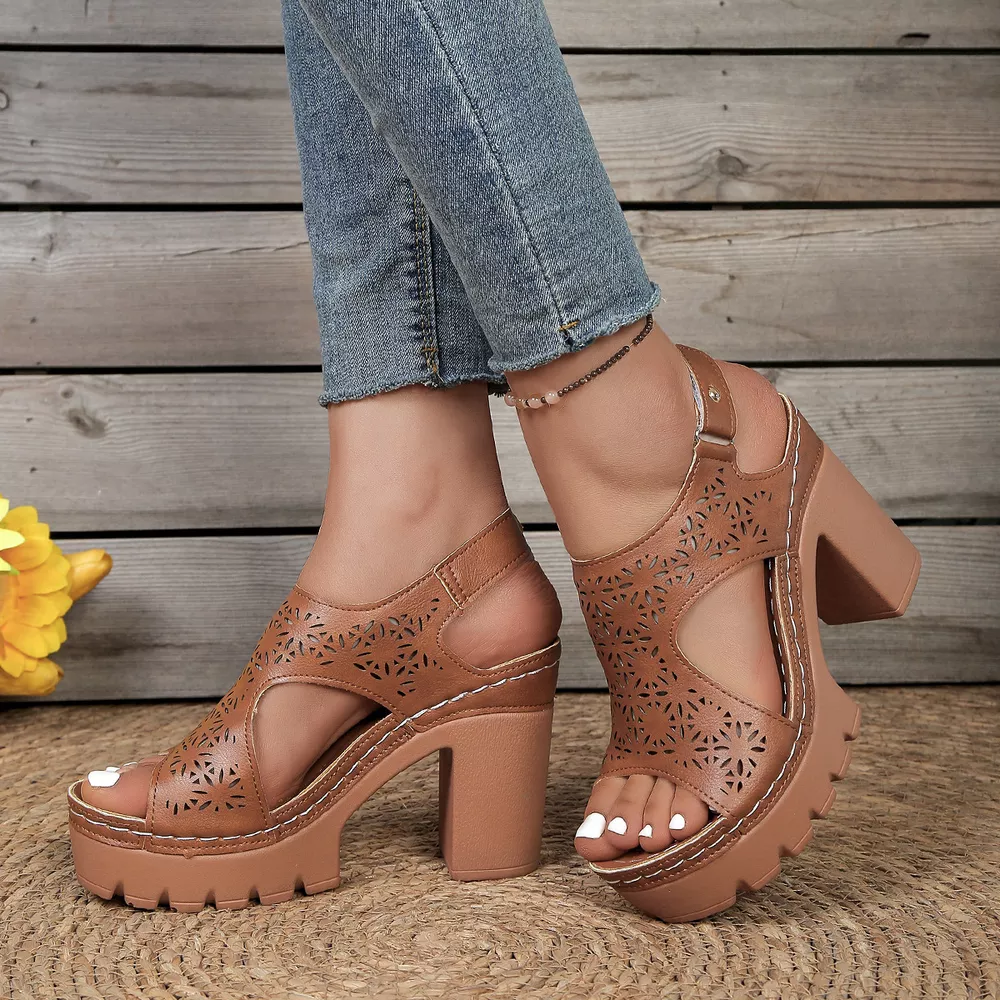 Open Toe Block Heels Sandals, image 4