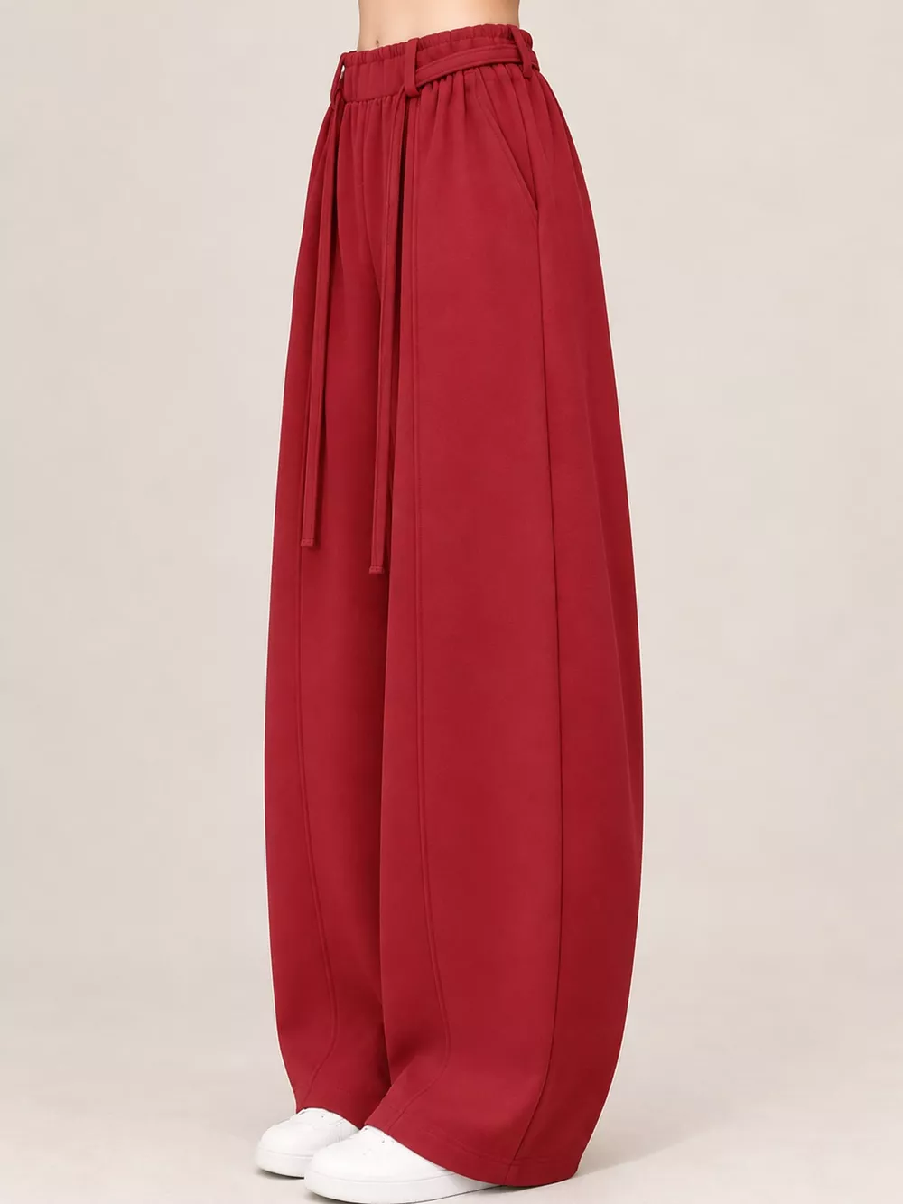 Drawstring Wide-Leg Casual Pants, image 2