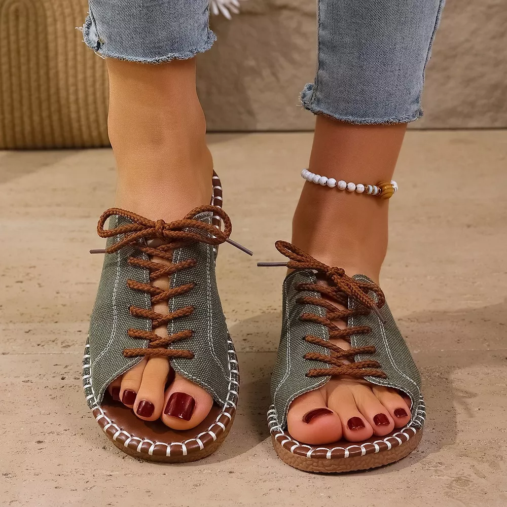 Open Toe Lace Up Sandals, image 9