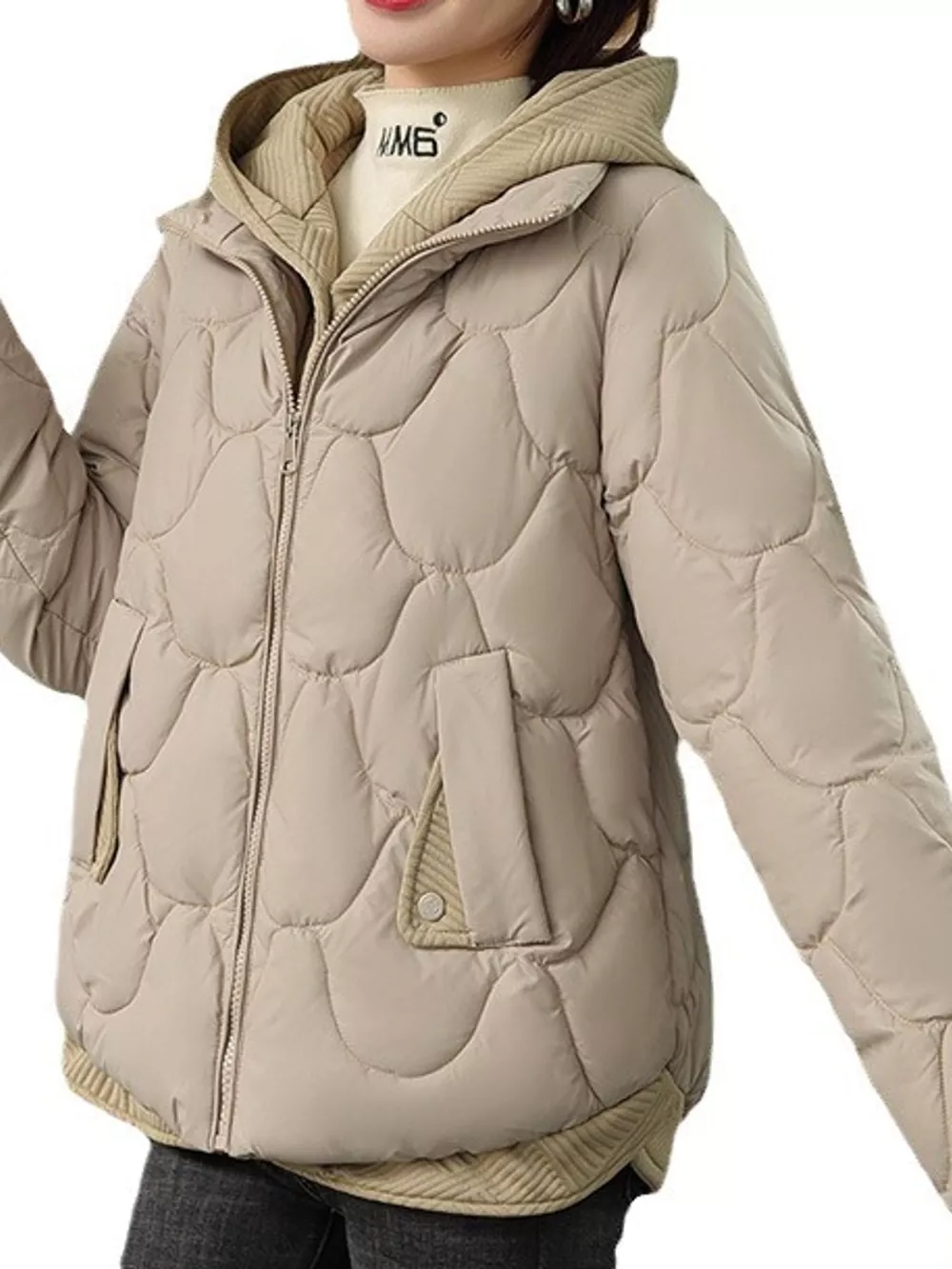 Plus Size Quilted Hooded Puffer Jacket with Snap-Button Closure, image 14