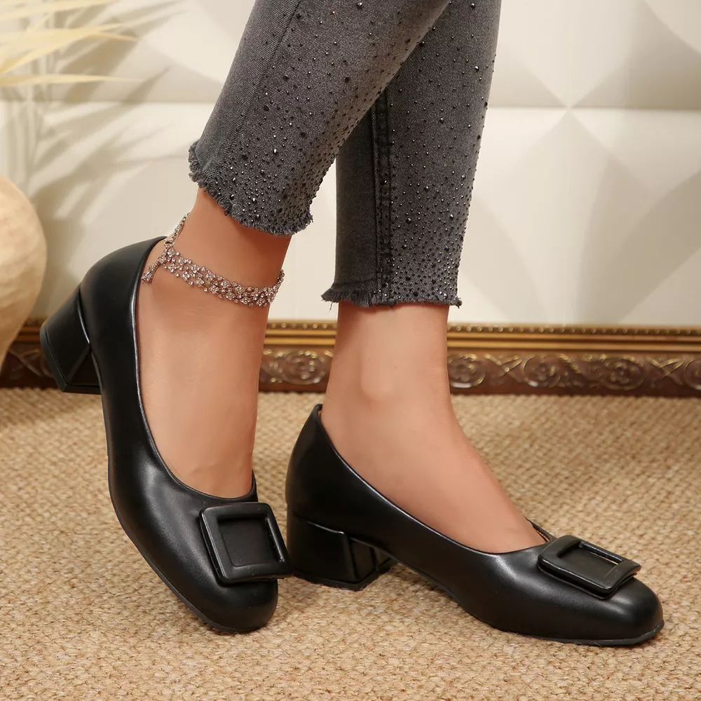 Buckle Block Heel Pumps, image 3