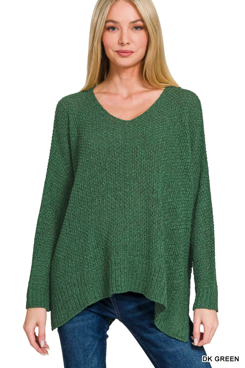 Dolman Sleeve V-Neck Sweater