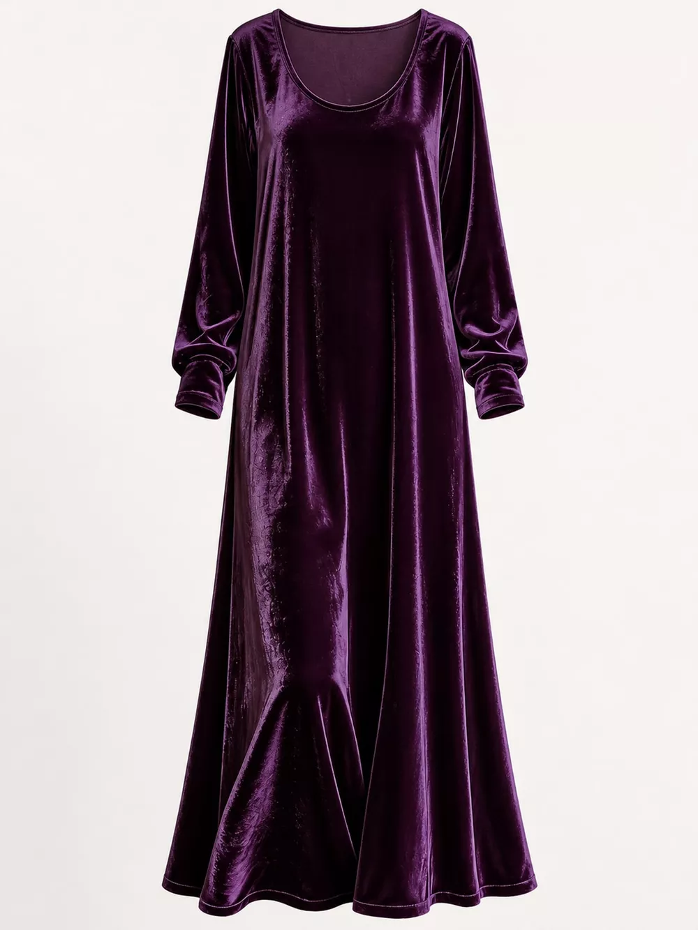Velvet Long-Sleeve Maxi Dress, image 30