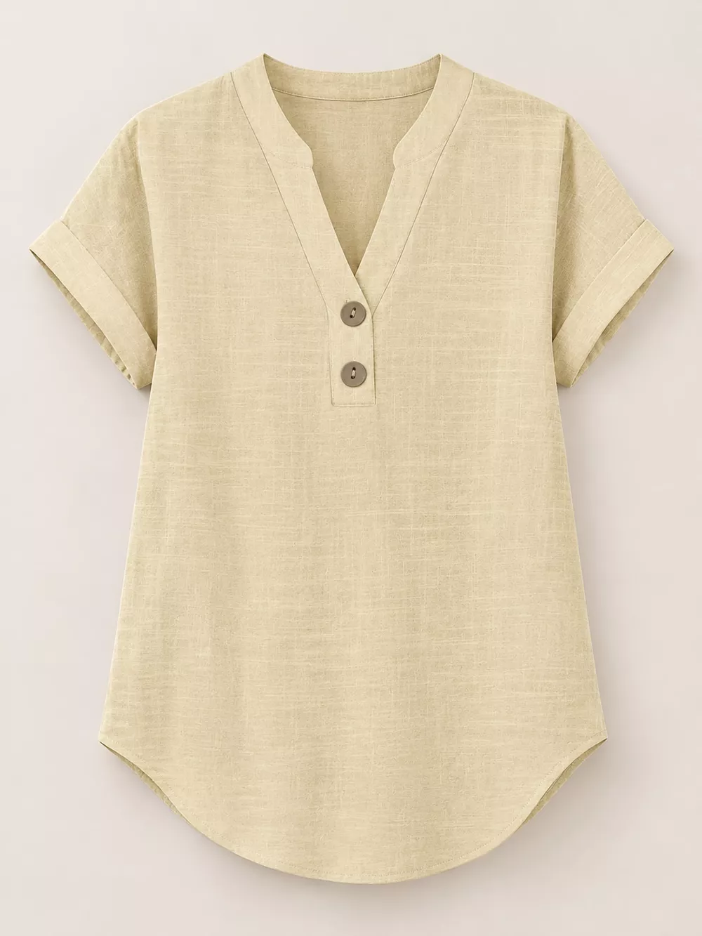 Full Size Button Detail Short Sleeve Blouse Plus Size, image 19