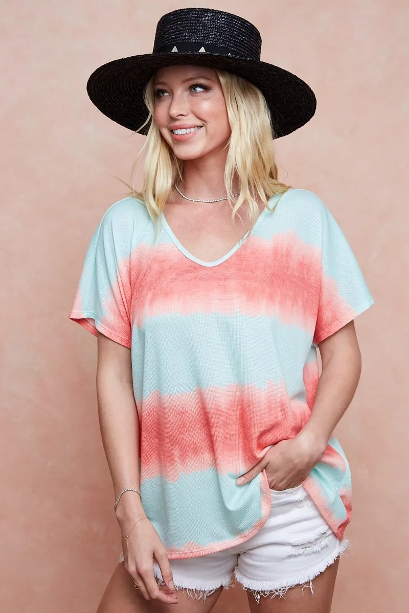 Tiedye Printed Hacci Knit Top, image 3