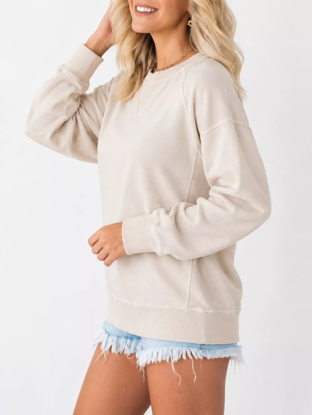 Crew Neck Raglan Sleeve Sweatshirt, image 20