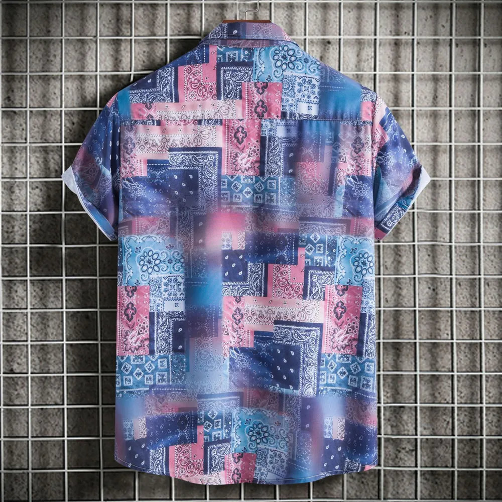 Men's Plus Size Printed Short Sleeve Casual Shirt, image 2