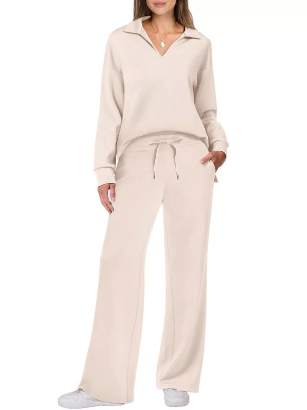 Dropped Shoulder Top and Pants Set