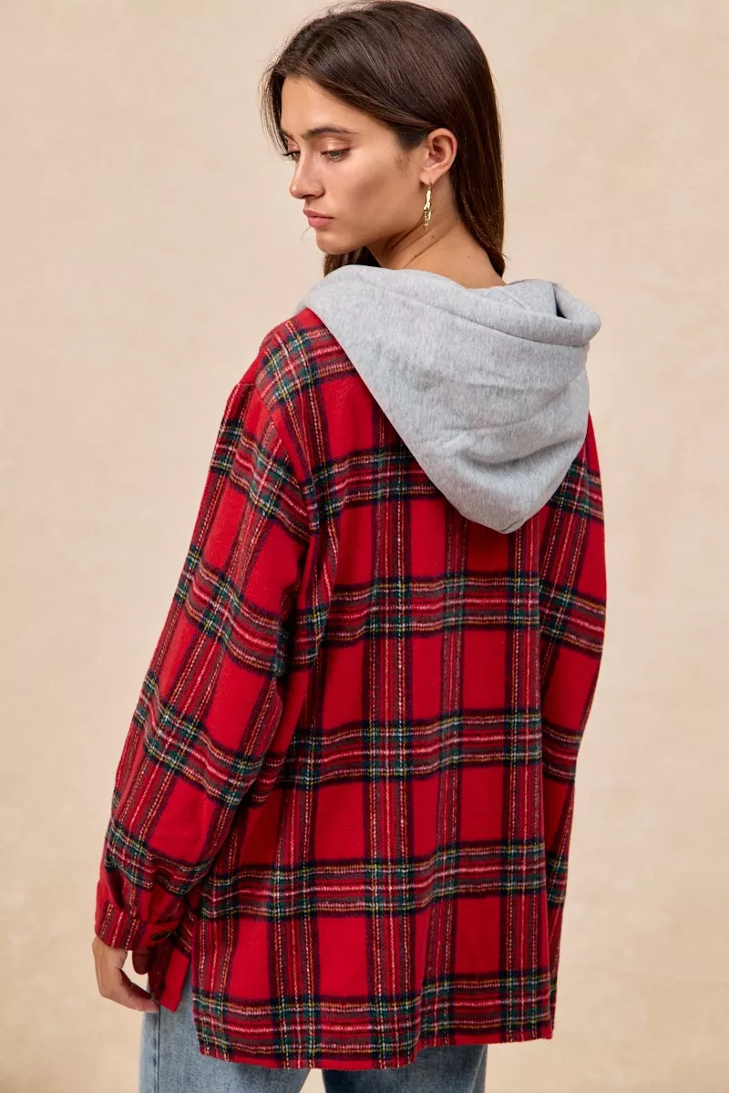 Brushed Plaid Hooded Jacket, image 21