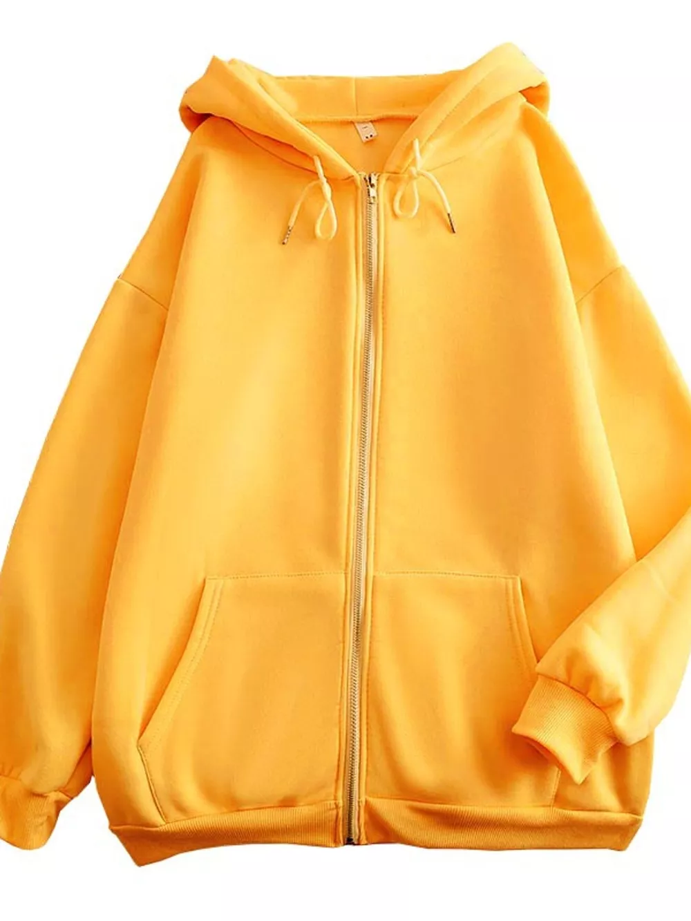 Full Size Oversized Solid Zip-Up Hoodie with Drawstring Plus Size, image 19