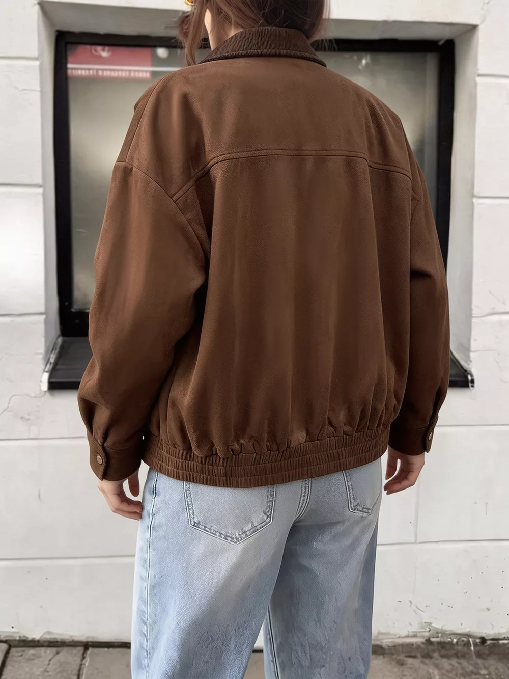 Corduroy Collar Zip-Up Jacket, image 6