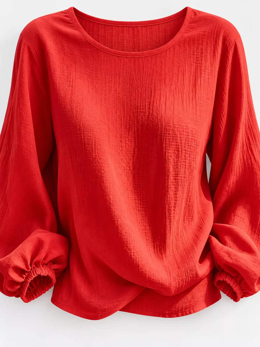 Full Size Elasticated Cuffs Long Sleeve Blouse Plus Size, image 24