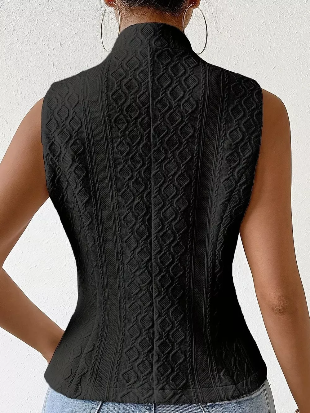 Textured Single-Breasted Vest Coat, image 7