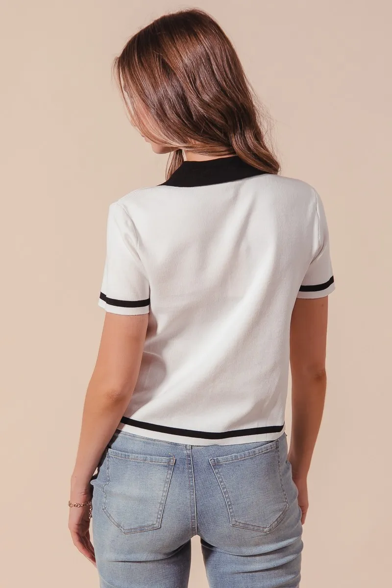 Button Down Knitted Sweater Shirt Top, image 2