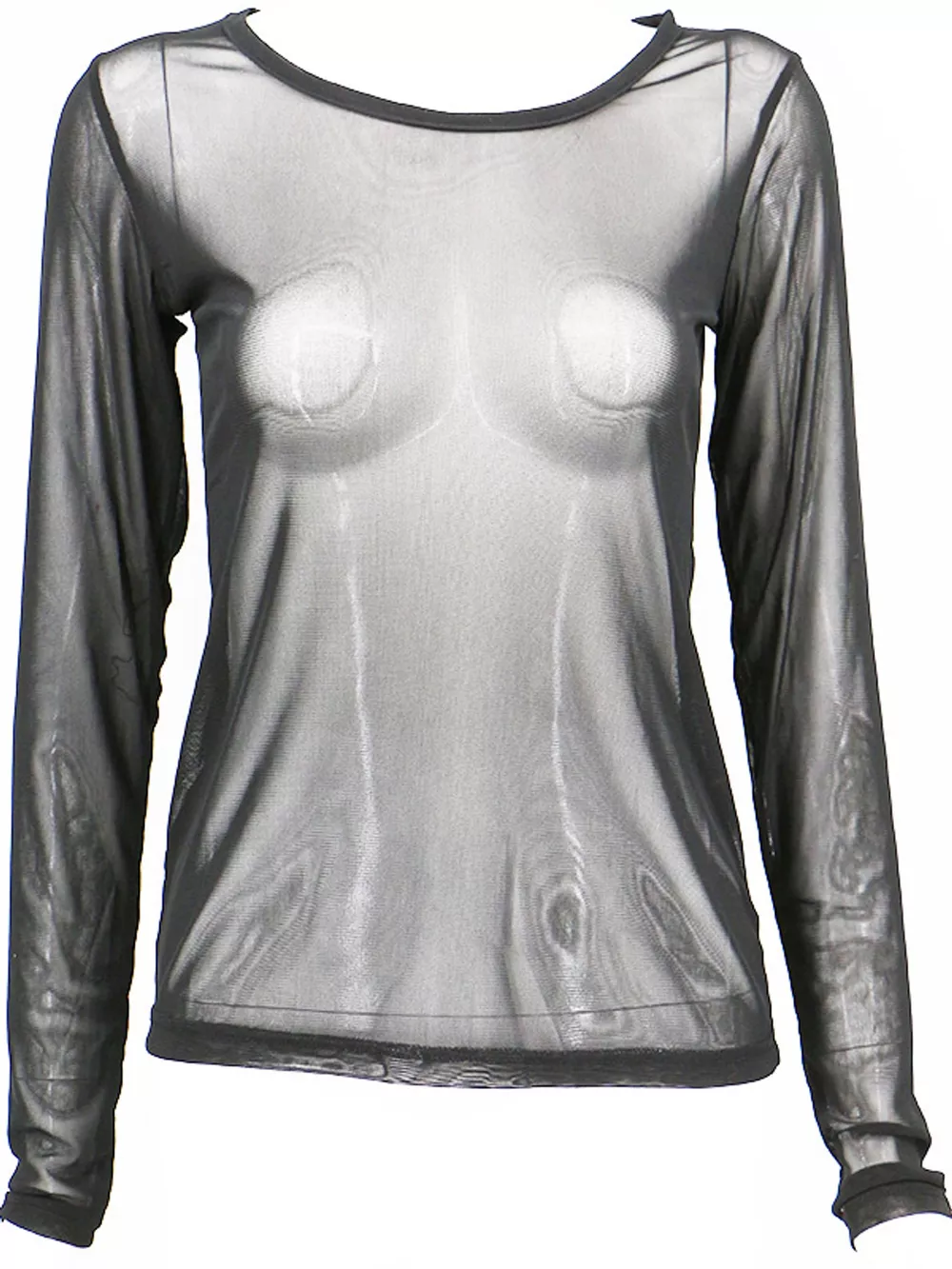 Full Size Sheer Mesh Long Sleeve Top Plus Size, image 7