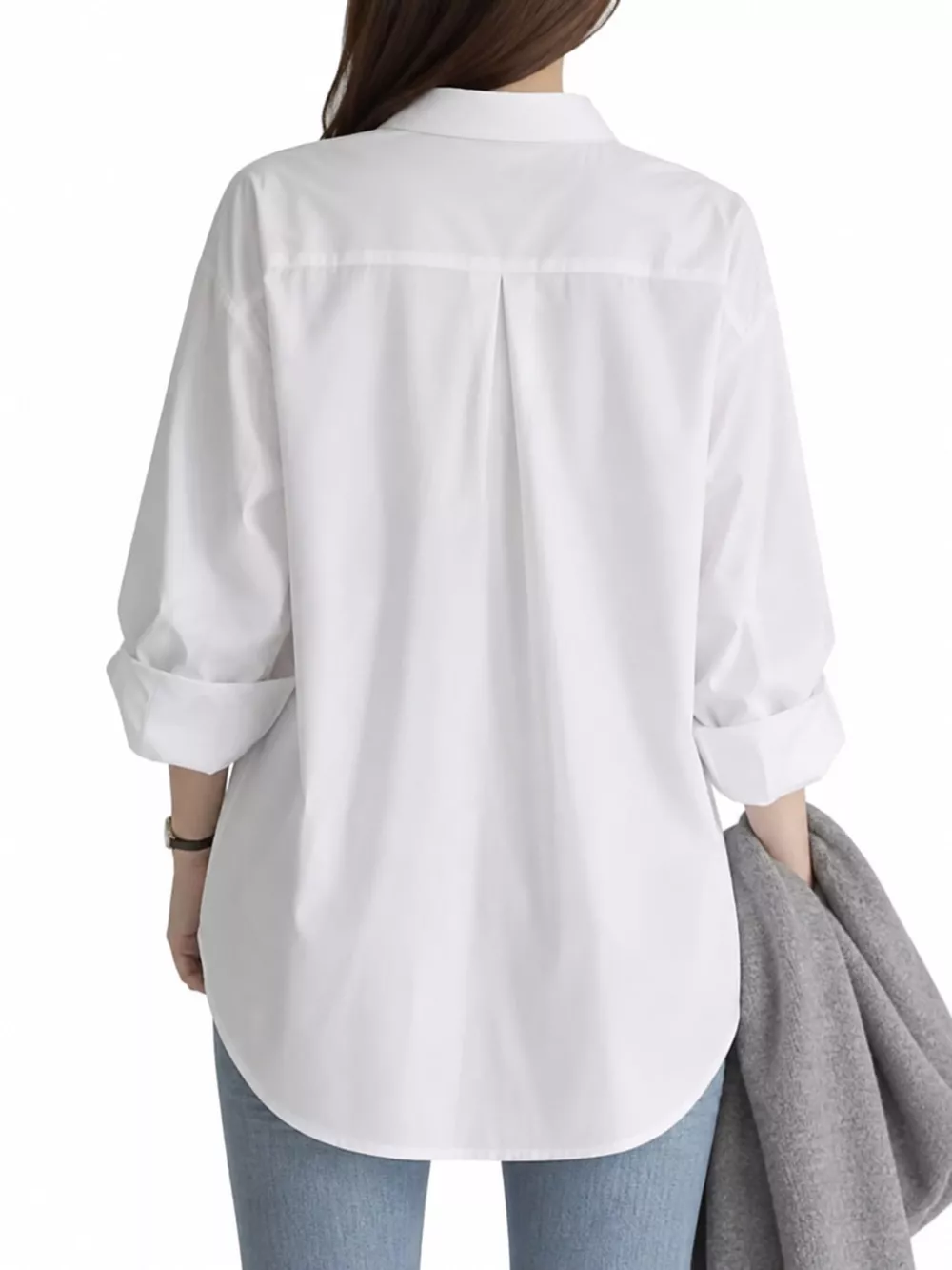Full Size Oversized Button-Down Long Sleeve Shirt Plus Size, image 3